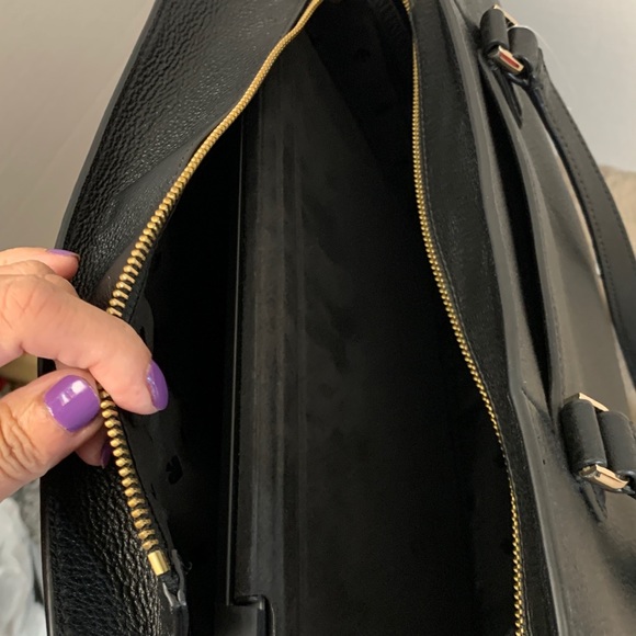 BACK TO SCHOOL BRAND NEW KATE SPADE SOFT PEBBLED LEATHER  BLACK MEDIUM TOTE - Picture 9 of 10